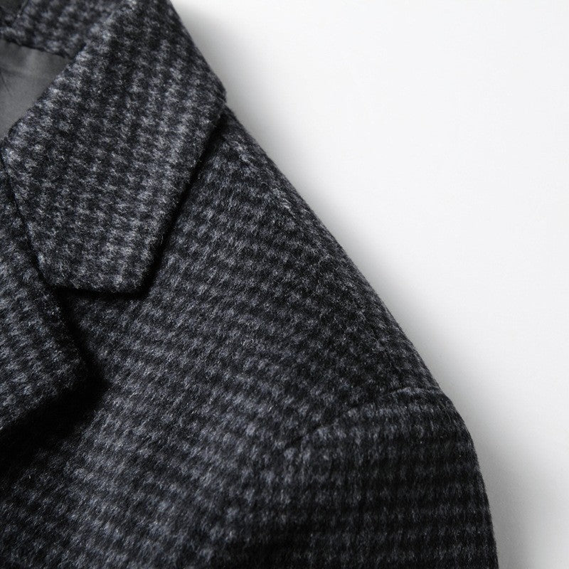 Autumn Winter New Fashion Men's Simple  Casual Business Trendy Loose Cotton Suit Blazers Male Houndstooth Coats Tops Clothes