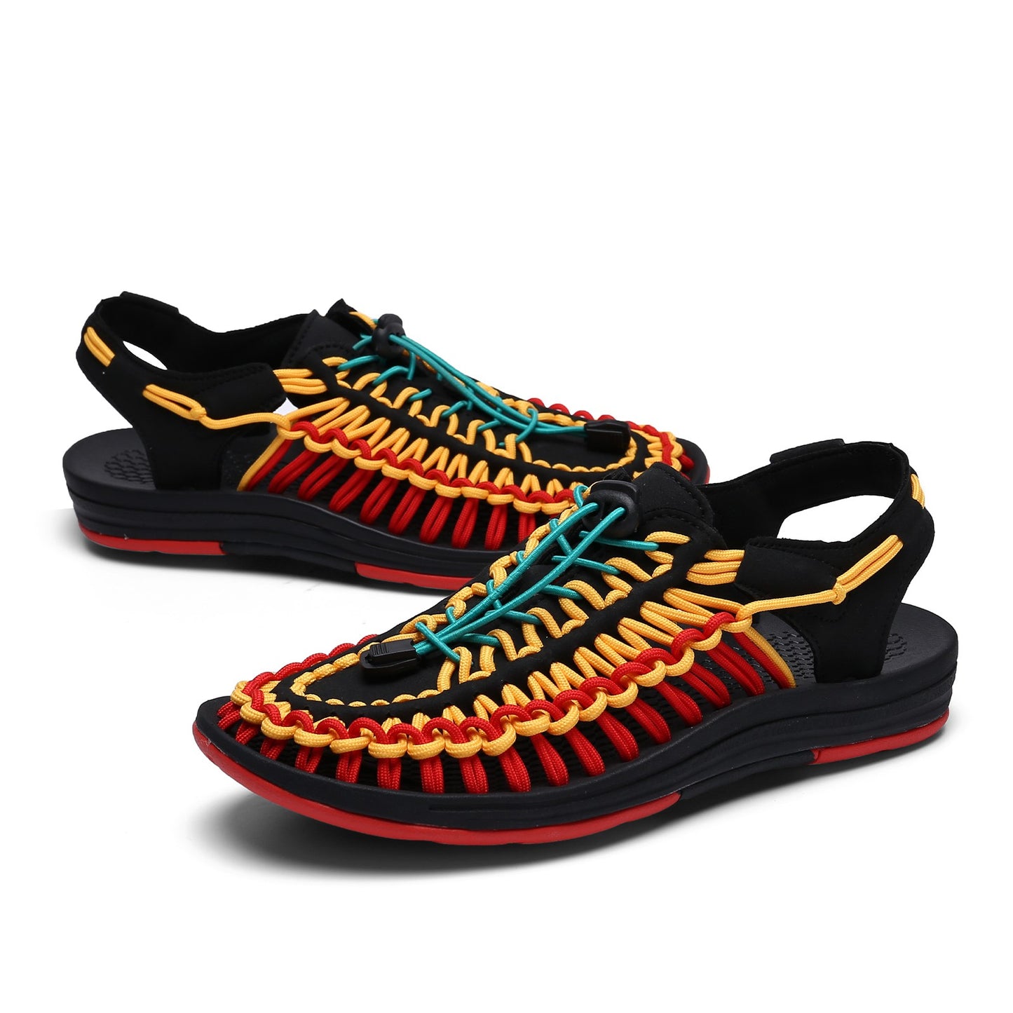 2024 New Arrival Summer Men's Shoes Breathable Beach Loafers Hand Woven Roman Sandals High Quality Men's Comfortable Flats