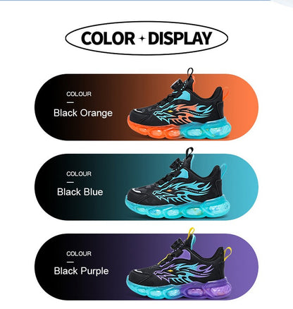 New Anti-skid Leather Kids Sneakers for Boys Running  Walking Lightweight Casual Shoes With Fashion Dragon Pattern Size 28-39