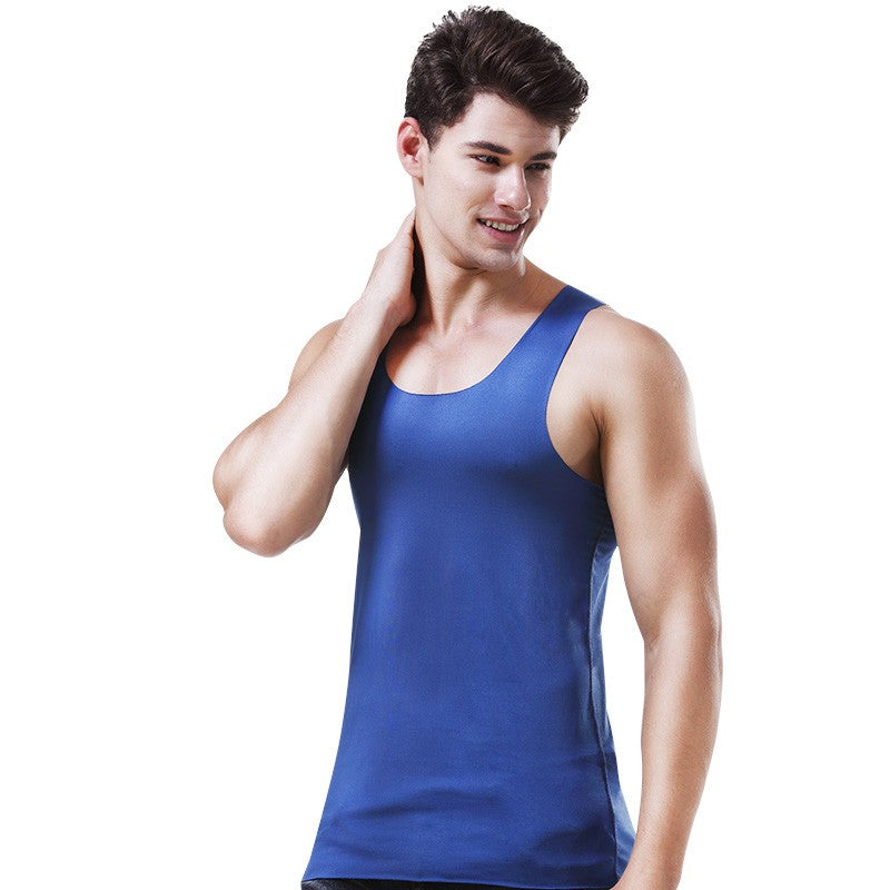 Men's vest Ice Silk seamless fitness summer slim-fit breathable underwear Youth sports hurdle sleeveless undershirt