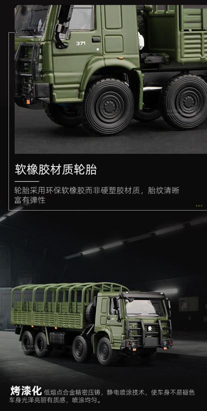 Masdi 1/64 Scania 770S V8 Caminhão Howo HW1006 Militar Verde Liga de Carro Modelo Miniatura Coleção Diecast Enfeite Modelo Hobby Brinquedo