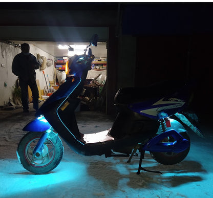 BLALION Lâmpada Ambiente Decorativa para Motocicleta, Luz Neon Impermeável, Fitas de LED Flexíveis com Controlador, Luzes de Atmosfera 12V