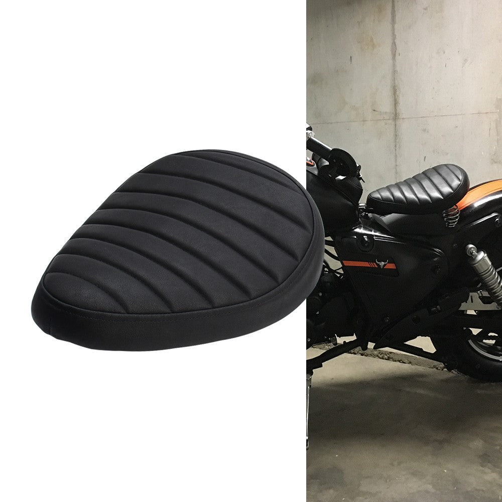1 CONJUNTO Banco Solo de Couro Retrô para Moto com Suporte de Mola de 3" para Harley Custom Chopper Sportster Bobber Honda Yamaha Kawasaki