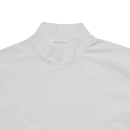 Cross-border Amazon 2024 summer solid color short-sleeved fashion bottoming shirt men's tight turtleneck T-shirt