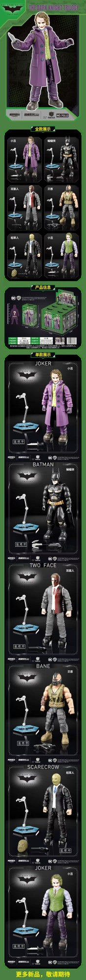 6 Peças DC Liga da Justiça Batman ABS Articulado Bruce Wayne Coringa Duas-Caras Bane Boneco de Ação Caixa Surpresa Anime Brinquedos de Boneca Presente