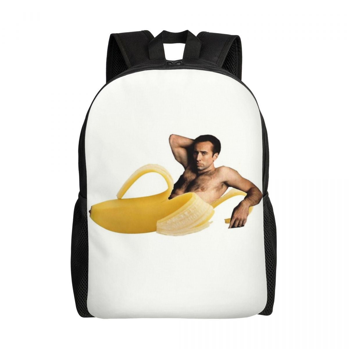 Custom Nicolas Cage Meme Laptop Backpack Women Men Basic Bookbag for College School Student Funny Bags
