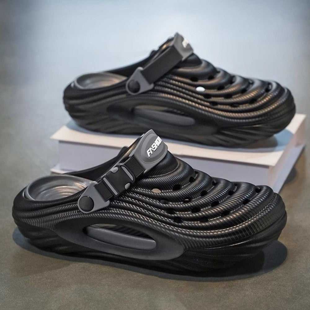 Summer New Trendy Soft Top Casual Men's Cool Slippers Versatile Fashion Two Wear Baotou Shoes