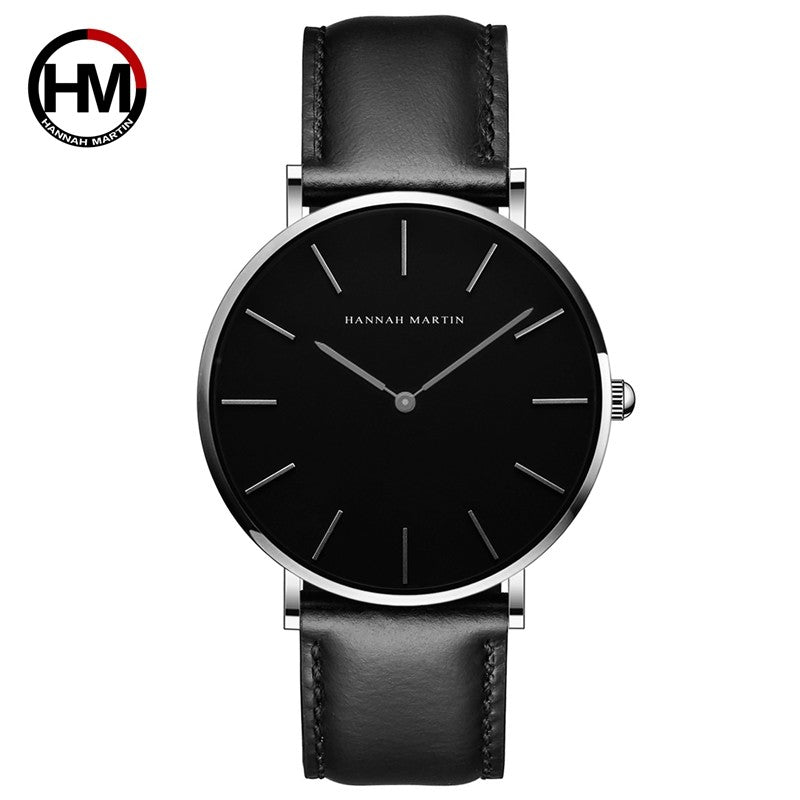 HANNAH MARTIN Brand Japan Quartz Movement Men Waterproof Wrist Watches Fashion Luxury Ultra Thin Nylon Creative Ladies Watches