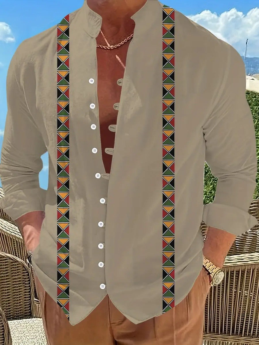 New men's fashionable casual shirts, autumn and spring men's retro cotton and linen shirt tops are dispatched quickly