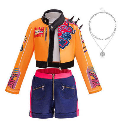 K-pop Hunters Cosplay Rumi Kpop Singer Hunt'trix Dress Up Girls Costumes k Pop Kids Party