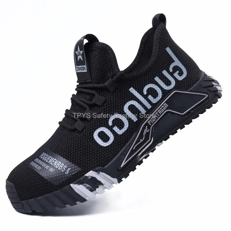 Sapatos de Segurança Leves com Biqueira de Aço Masculinos Antiperfuração Sapatos de Trabalho Masculinos Respiráveis Sapatos Industriais Botas de Segurança de Trabalho Indestrutíveis