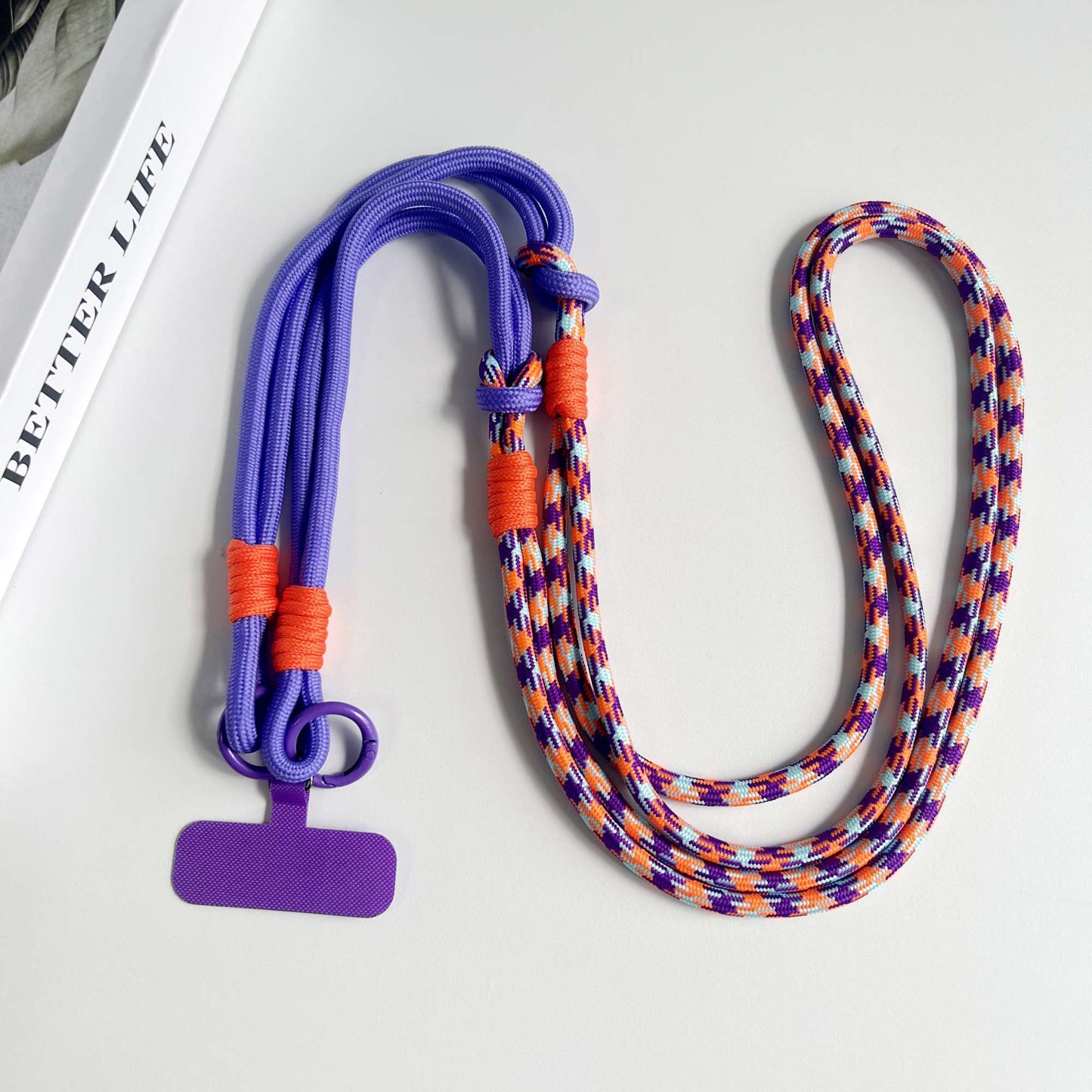 Personalized Trend Double Color Mobile Phone Universal Lanyard Diagonal Span Long Rope Shoulder Strap Rope Fashion Safety Rope