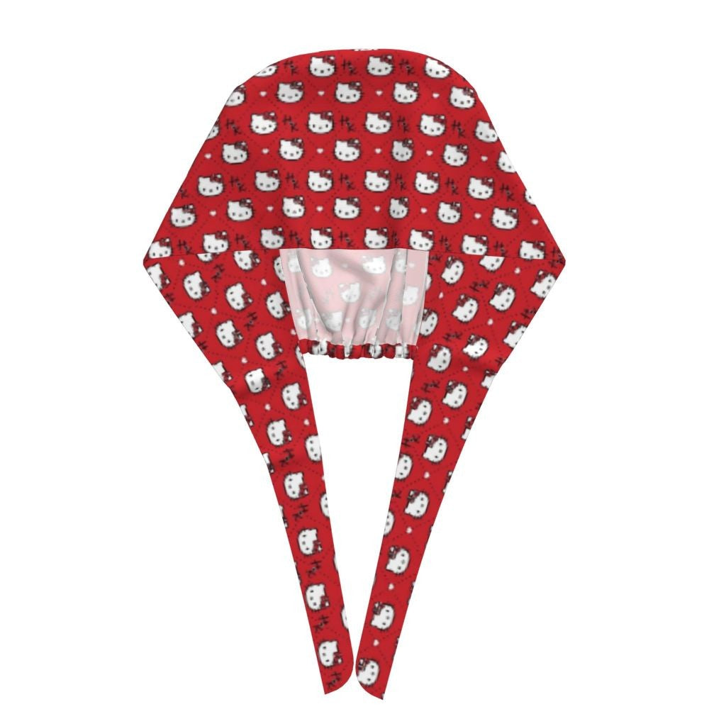 Custom Hello Kitty Medical Staff Scrubs Hat Women Men Cartoon Chara For Chef Hat Scrub Caps