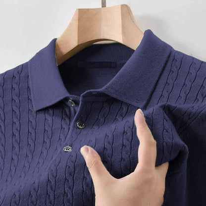 Animal Game Autumn Mens Casual Polo Sweater V Neck Lapel Knit Button Shirts Ribbed Dress Pullover Sweaters Outerwear Cold Blouse