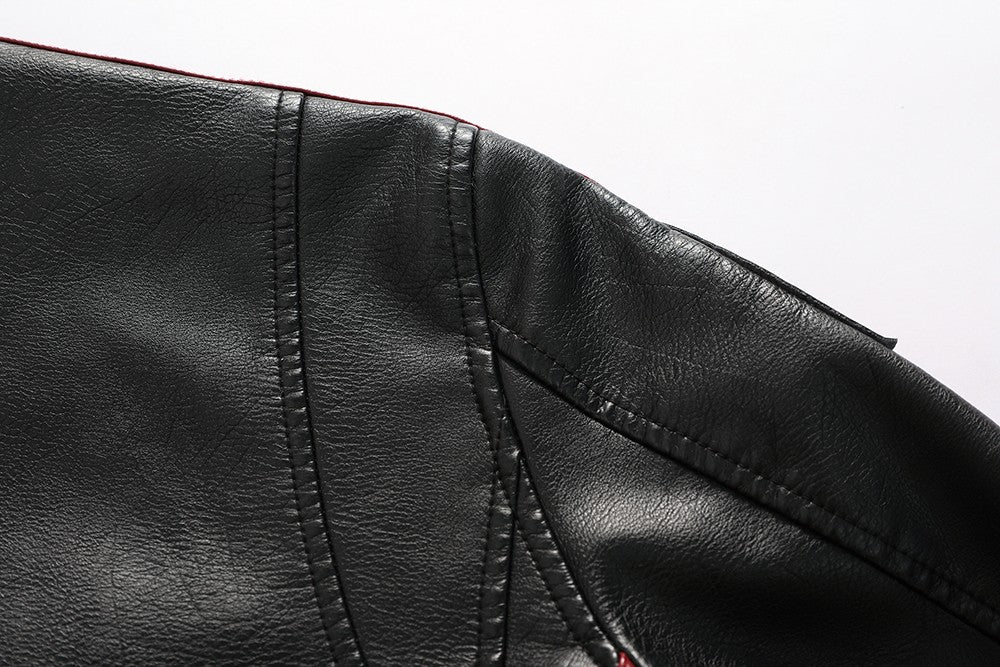 Vintage Motorcycle Jacket Men Fashion New Biker Leather Jacket Male Embroidery Bomber Coat Winter Fleece Pu Overcoat