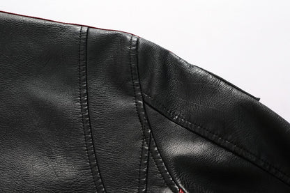 Vintage Motorcycle Jacket Men Fashion New Biker Leather Jacket Male Embroidery Bomber Coat Winter Fleece Pu Overcoat