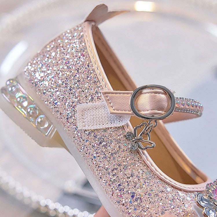 Fashion Elegant Soft Sole Anti-slippery Versatile Dress Leather Shoe for Party Autumn New Children Princess Shoes for Girls