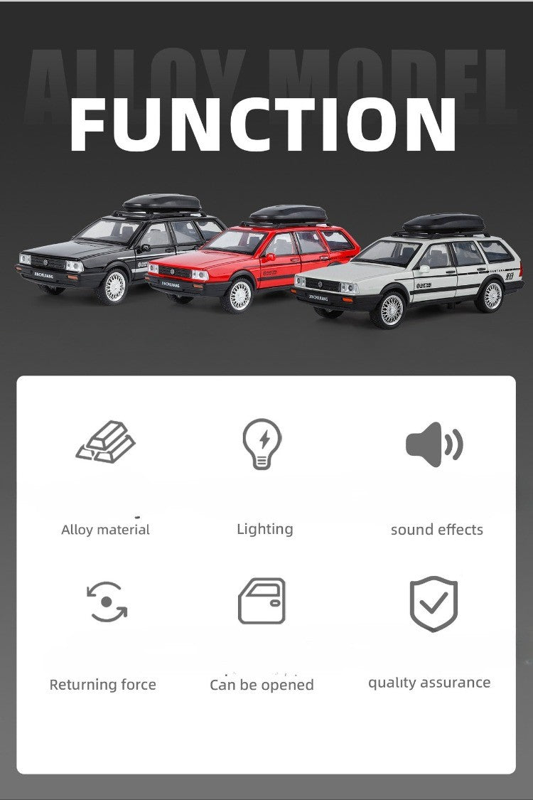 Diecast 1:32 VW SANTANA Wagon Alloy Car Model with Sound Light Children Boy Birthday Gift Toy Vehicles Miniature Voiture