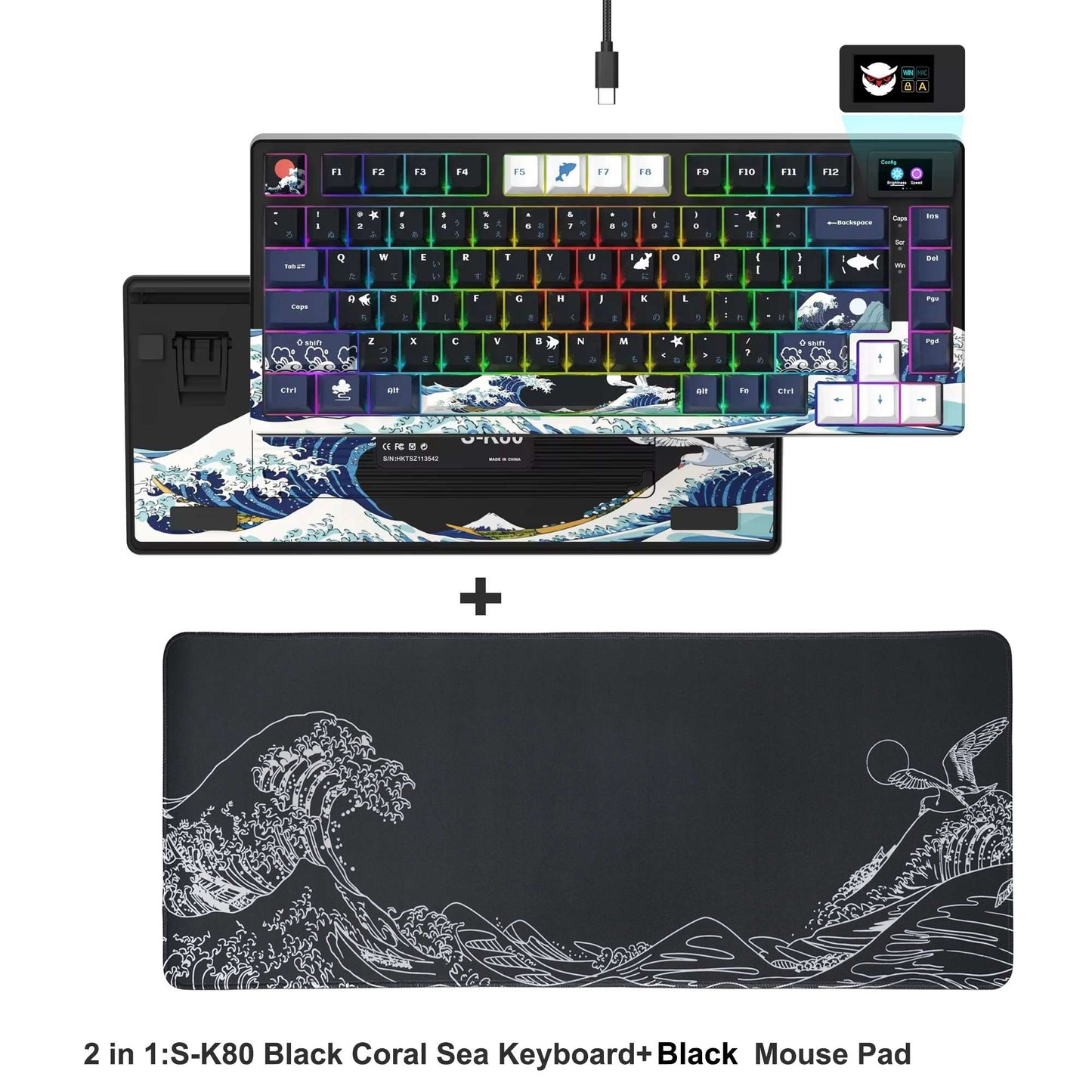 Teclado Gamer Mecânico Womier S-K80 75% com Display OLED Colorido Hot Swap Gasket Mount RGB Teclado Personalizado