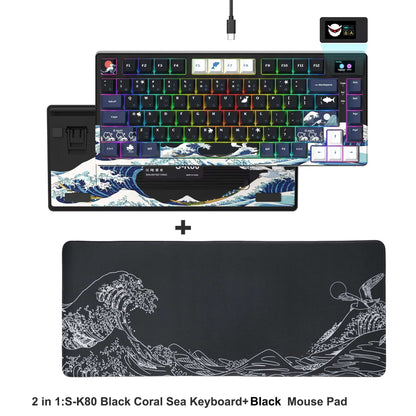 Teclado Gamer Mecânico Womier S-K80 75% com Display OLED Colorido Hot Swap Gasket Mount RGB Teclado Personalizado