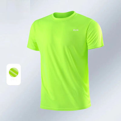 Men Fitness Gym t-Shirt Quick Dry Sport Running Shirts Man Short Sleeve Bodybuilding Top Training Football Jersey Man Sportswear