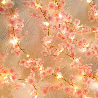 1Pcs Artificial Flowers Pink Cherry Blossom Vine 180CM LED Lights Garland for Home Decor Wedding Decoration DIY Party Supplies