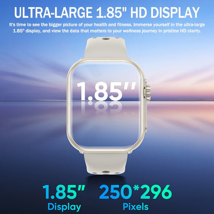 2025 Novo Relógio Inteligente Esportivo da Moda Masculino Feminino Tela Sensível ao Toque Total AMOLED HD de 1,85 Polegadas IP68 À Prova D'Água Smartwatches com Chamada Bluetooth