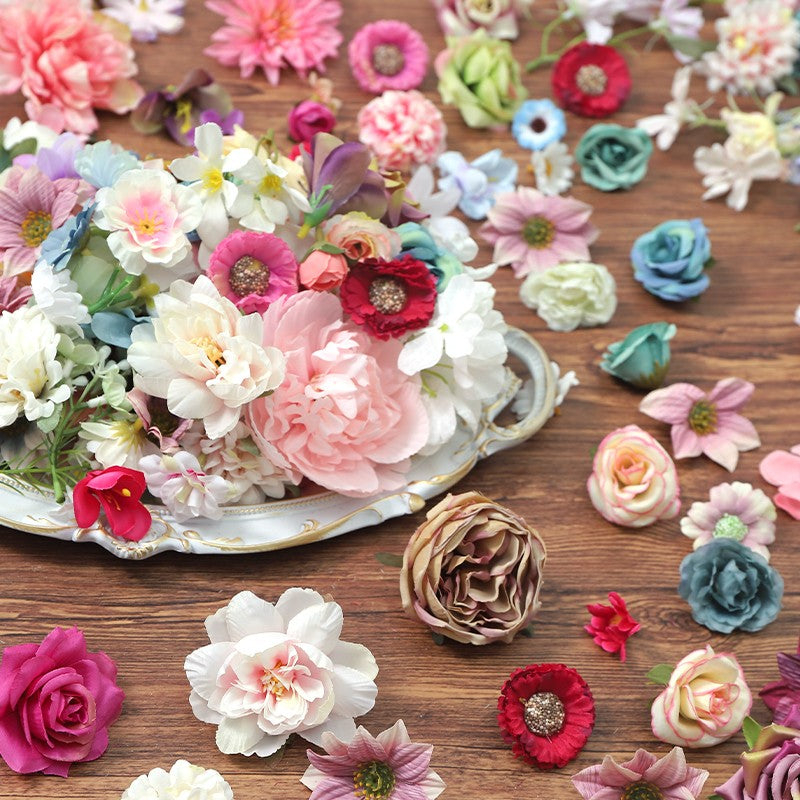 20/40/60/80/100Pcs Mini Artificial Rose Flowers Head for Home Decoration Birthday Party DIY Wedding Decor Garland Gift Accessory