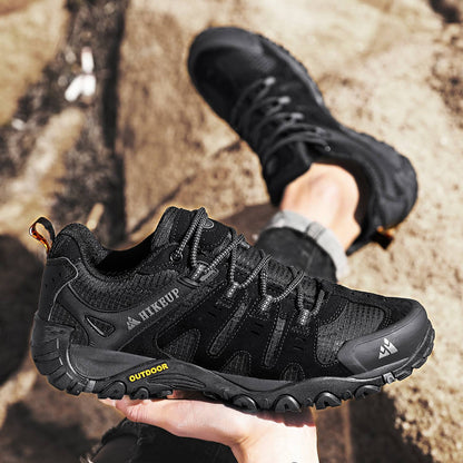 HIKEUP Tênis Masculino de Caminhada em Couro Camurça, Calçados Outdoor Resistentes ao Desgaste Masculinos para Trekking, Caminhada, Caça e Tênis Táticos