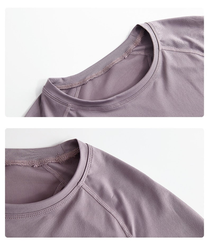 DRUR Long Sleeve Gym Top Women Breathable Quick Dry Workout Tshirt Loose Fit Running Tee Yoga Clothing Sportswear Activewear New