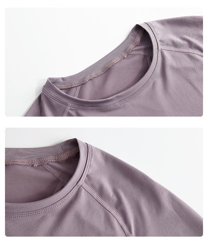 DRUR Long Sleeve Gym Top Women Breathable Quick Dry Workout Tshirt Loose Fit Running Tee Yoga Clothing Sportswear Activewear New