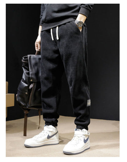Autumn and Winter Men's Corduroy Casual Trousers Leggings Sweatpants Loose and Versatile Construction Site Pants Men's Trousers
