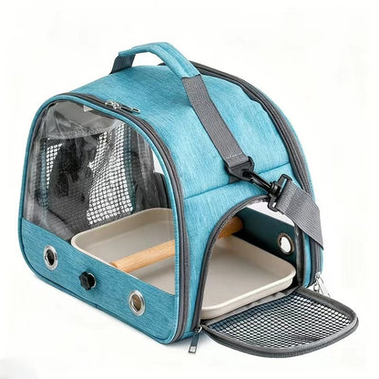 Gaiola Portátil Dobrável para Pássaros Equipada com Chassi de Plástico Bolsa de Mão Pequena para Animais de Estima Adequada para Papagaio Hamster Ouriço Esquilo
