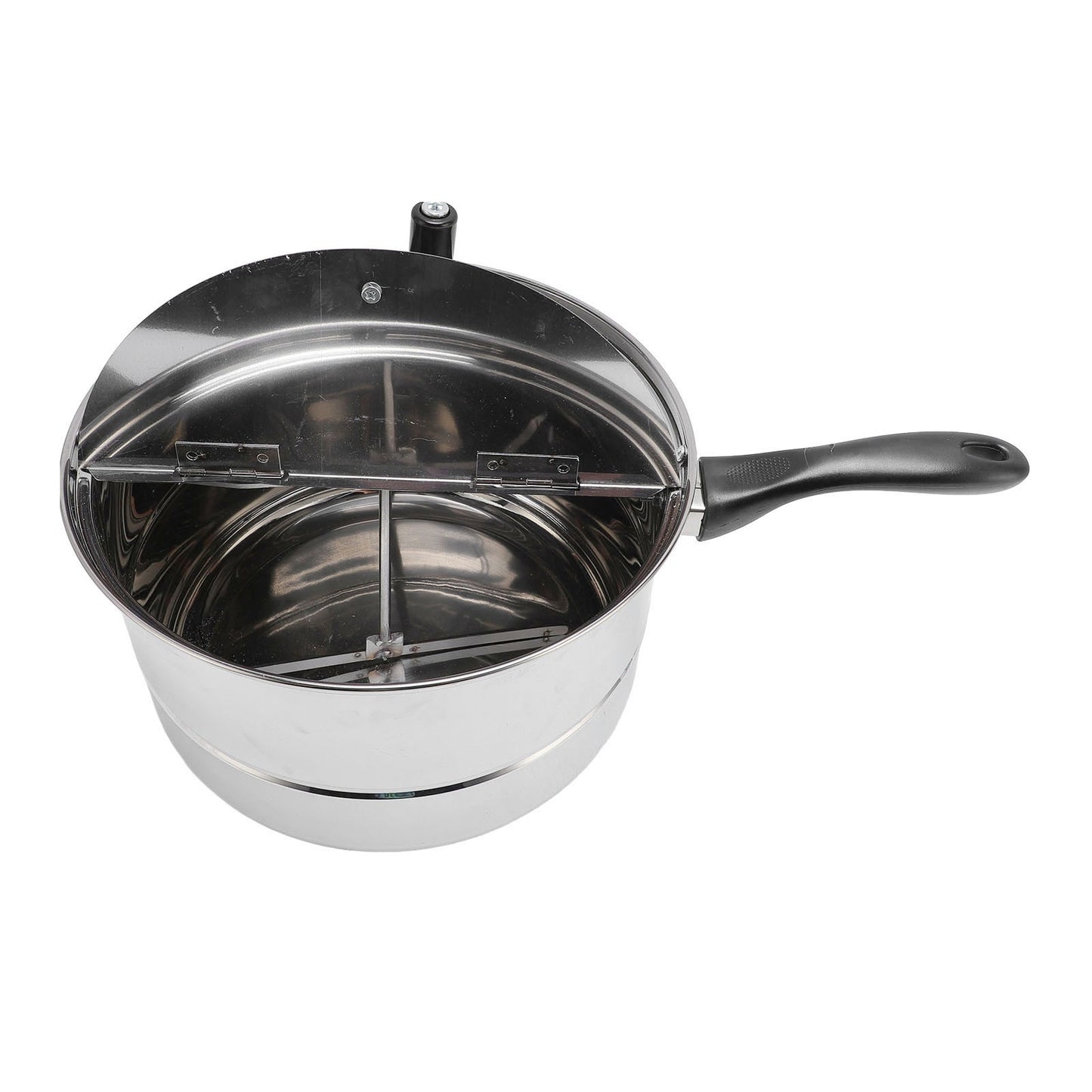 Stovetop Popcorn Maker Stainless Steel Popcorn Popper with Hand Crank Popcorn Pot for Gas Electric Heating