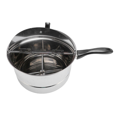 Stovetop Popcorn Maker Stainless Steel Popcorn Popper with Hand Crank Popcorn Pot for Gas Electric Heating