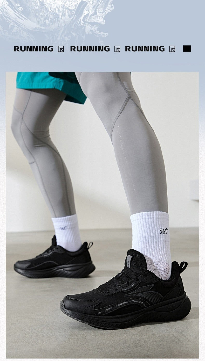 361 Degrees SoftFlow 3 Men's Running Shoes Autumn Leather Lightweight Shock-absorption Fitness Commuting Sneakers Male 672432232