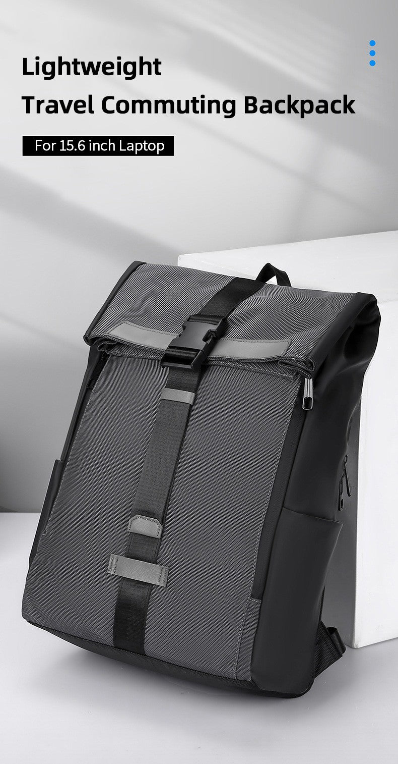 2025 Athletic feel Trendy Backpack Waterproof Fabric 15.6 inch Laptop Roll-Top Design Large Capacity for Commuting Travel School