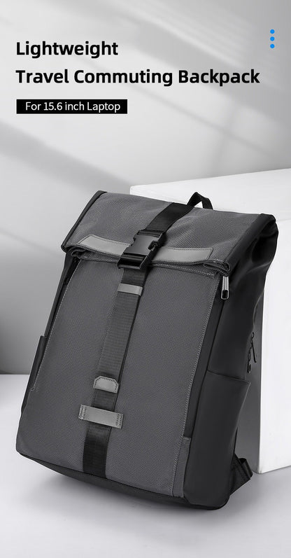 2025 Athletic feel Trendy Backpack Waterproof Fabric 15.6 inch Laptop Roll-Top Design Large Capacity for Commuting Travel School