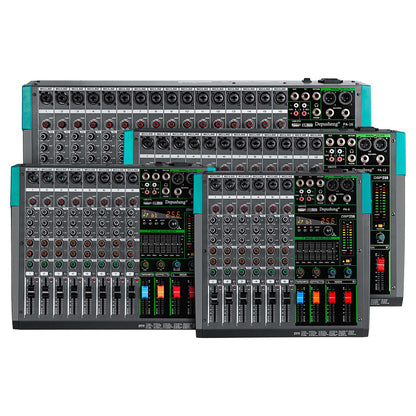 6/8/12/16 Channels Audio Sound Mixer Depusheng Mixing DJ Console USB 48V Phantom Power 256 DSP Effects Sound Table for stage