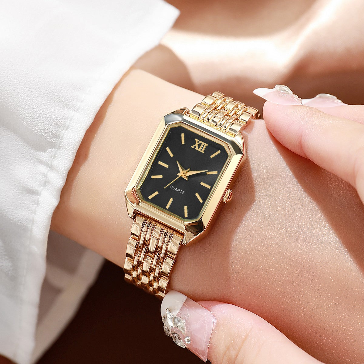 Elegant Women Quartz Watch Fashion Rectangle Analog Wristwatches Reloj Mujer Girls Clock Gift?Without Box?