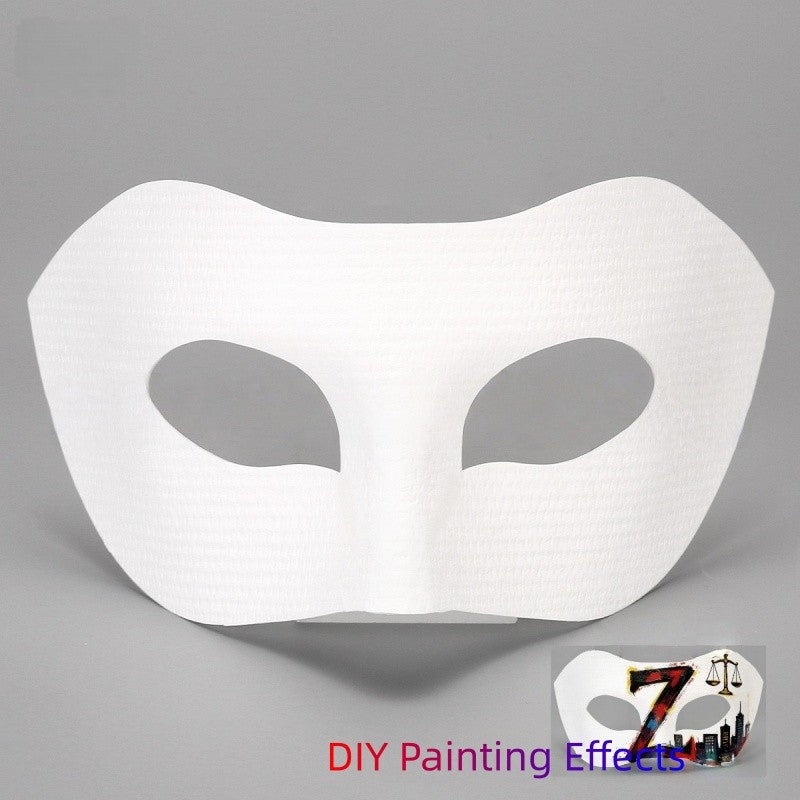 5 Pcs DIY Blank Half Face Masquerade Mask, Unpainted White Venetian Mask for Kids Adults Art Craft Halloween Costume Decoration