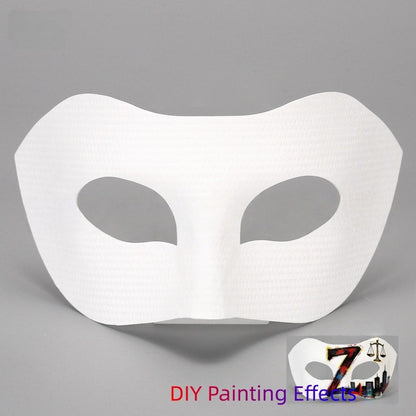 5 Pcs DIY Blank Half Face Masquerade Mask, Unpainted White Venetian Mask for Kids Adults Art Craft Halloween Costume Decoration