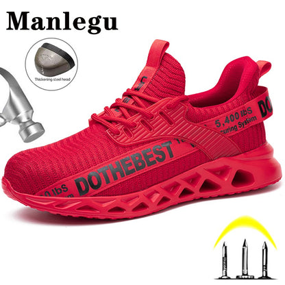Sapatos de Segurança Bico de Aço Masculino Feminino Tênis de Trabalho Leves Sapatos de Trabalho à Prova de Furos Botas de Trabalho de Segurança Unissex para Construção