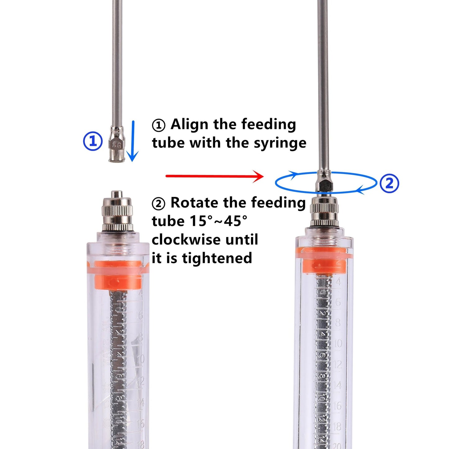Seringa de alimentação para papagaios 10/20ml com tubo reto, fácil de limpar, seringa para pintinhos, alimentador de pássaros, suprimentos para alimentação de animais de estimação
