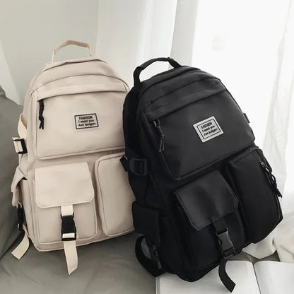 Men's and Women's Universal Nylon Backpack Large Capacity Casual Schoolbag Fashion Computer Backpack Daily Commuting
