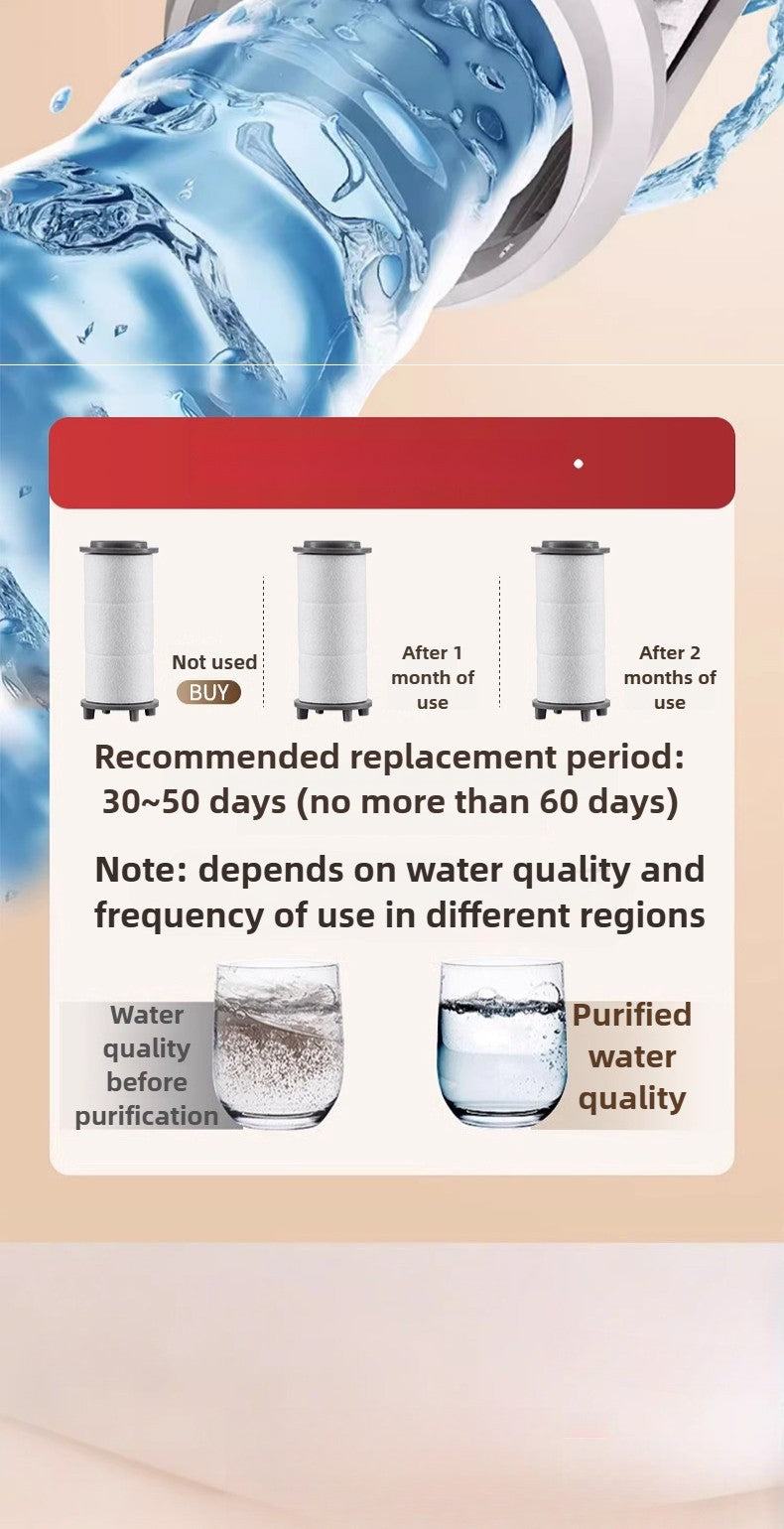 Pressurized Filter Shower Head Water Purifying and Antibacterial Nozzle Portable Shower Head for Traveling Business Trips Hotel