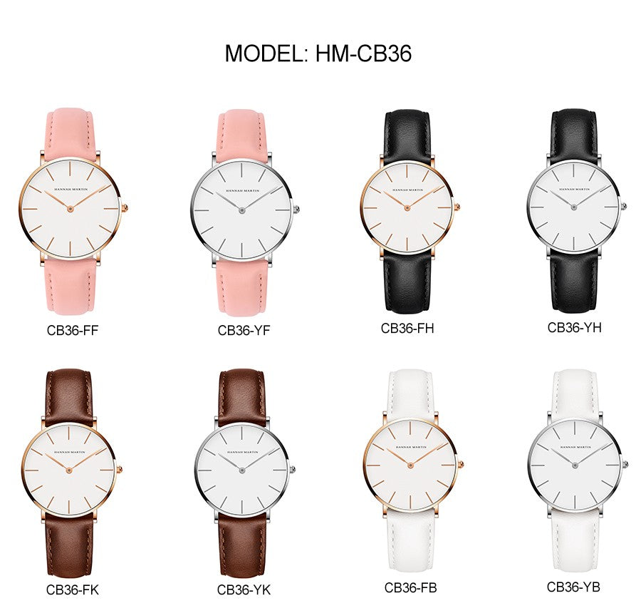 HANNAH MARTIN Brand Japan Quartz Movement Men Waterproof Wrist Watches Fashion Luxury Ultra Thin Nylon Creative Ladies Watches