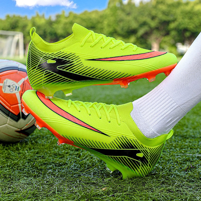 New Men Football Boots FG Training Shoes Soccer Shoes Non-Slip Soccer Cleats Long Spikes Ultralight Outdoor Drop Shipping