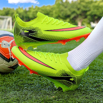 New Men Football Boots FG Training Shoes Soccer Shoes Non-Slip Soccer Cleats Long Spikes Ultralight Outdoor Drop Shipping