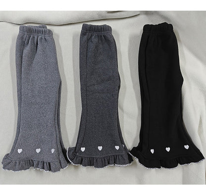 Girls Fleece Lined Flare Leggings Children Winter Warm Kids Pants Slim Fit Thermal Trousers Korean Fashion Outerwear Clothes